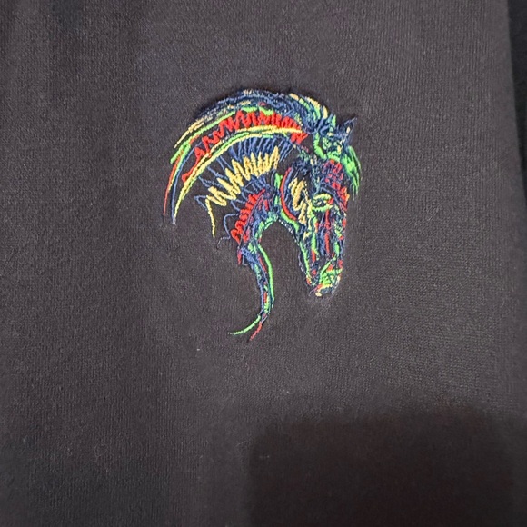 Vintage Enza Embroidered‎ Horse Equine Sweatshirt Size XL Full Zip Blue Pockets - Picture 4 of 8